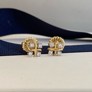 Tiffany Schlumberger 18K Gold & Diamond Studs